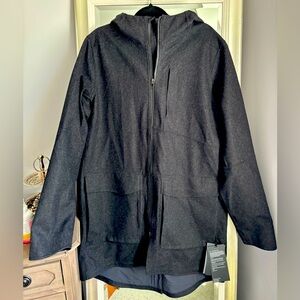 Lululemon Men’s Outpour Parka Wool NWT New Black/Dk Charcoal Jacket Coat Large